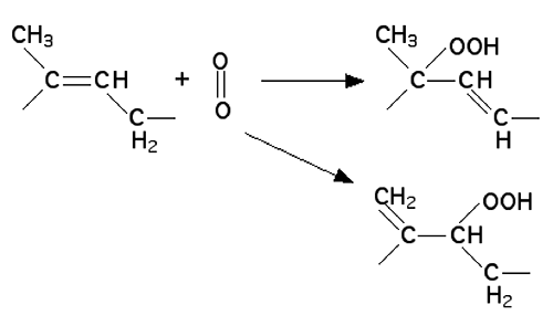 attaque d'une structure allylique par l'oxygène singulet